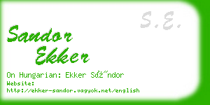 sandor ekker business card